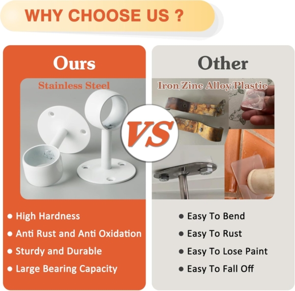 Curtain Rod Bracket Holder Curtain Rods No Drilling Adhesive Curtain - Image 4