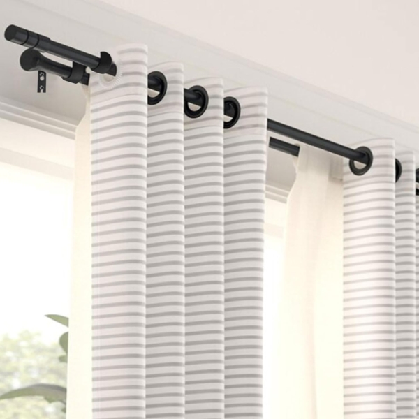 Curtain Rod Hook for Wall Black Double Curtain Holder Hook - Image 5