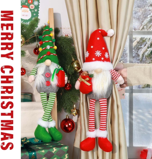 Christmas Curtain Tiebacks Buckle Holder 2 Pack Gnome Couple Christmas - Image 5