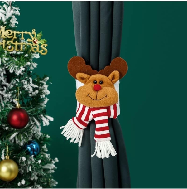 Christmas Curtain Buckle Santa Claus Snowman Elk Penguin Fastener - Image 5