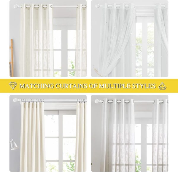 Amazon Basics Decorative 5/8" Curtain Rod with Faceted Ball Finials - Image 5