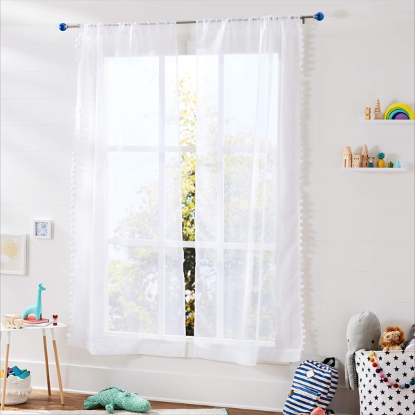 Amazon Basics Decorative 5/8" Curtain Rod With Round Finials,Navy Blue - Image 5