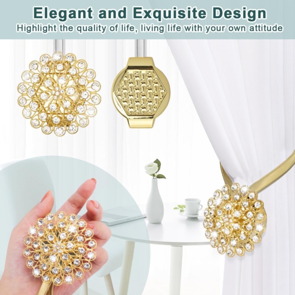 4 Pieces Magnetic Curtain Tiebacks Curtain Straps Magnetic Curtain - Image 5