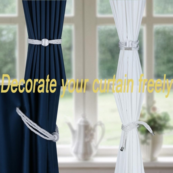 1 Pair Magnetic Curtain Tiebacks DELFINO Decorative Drape Tie Curtain - Image 5
