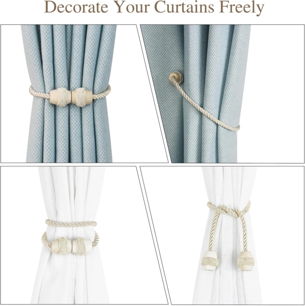 Decorative Rope Holdbacks, Drapery Ties Backs Weave Holders for Window - Image 5
