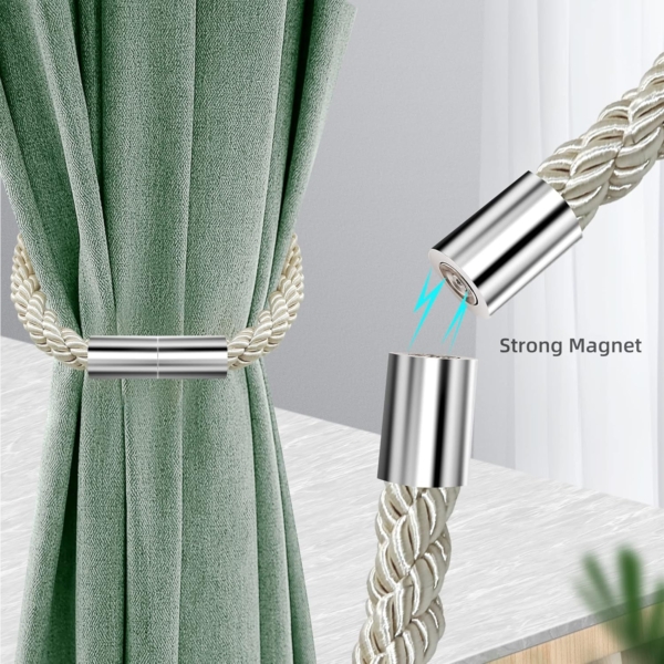 Curtain Tiebacks 2pcs Curtain Clips Rope, Curtains Holder Buckles - Image 5