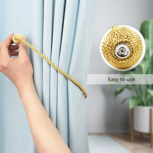 Curtain Holdbacks for Window Draperies Curtain Clips Rope Straps - Image 5