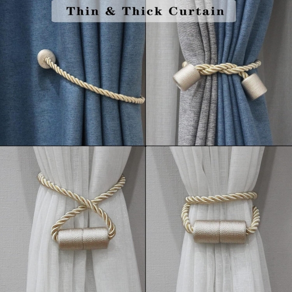Arabest Magnetic Curtain Tiebacks, 2 Pack Drape Tie Backs Decorative - Image 5