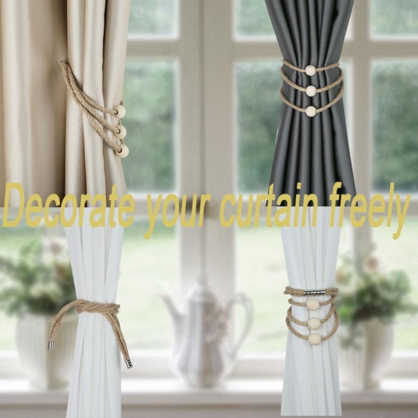 Magnetic Curtain Tiebacks Decorative Rope Holdback Holder for Home - Image 5