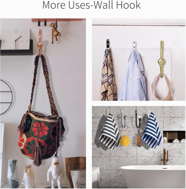 Curtain Holdback, 2pcs Wall Mounted Drapery Tiebacks Hooks with Ball - Image 5