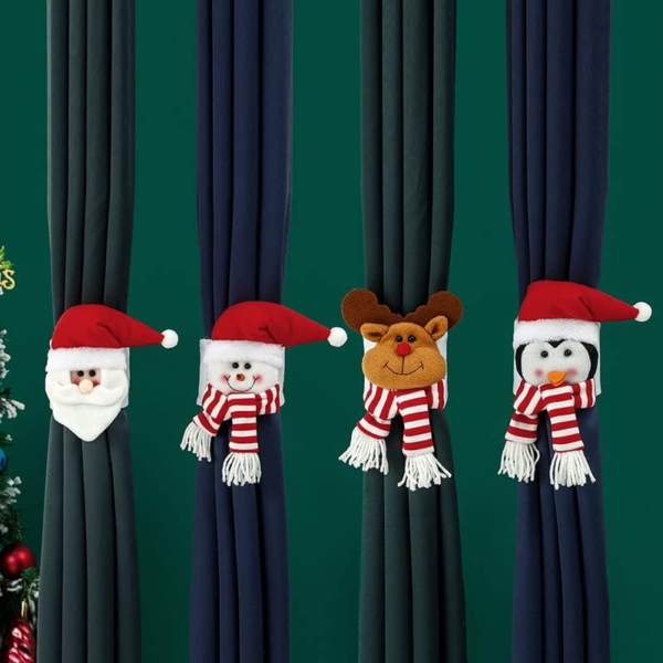 Christmas Curtain Buckle Santa Claus Snowman Elk Penguin Fastener - Image 6