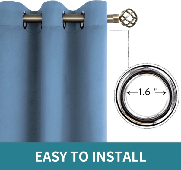 JUDA Thermal Insulated Grommet 2 Panels Curtains for Living Room - Image 5