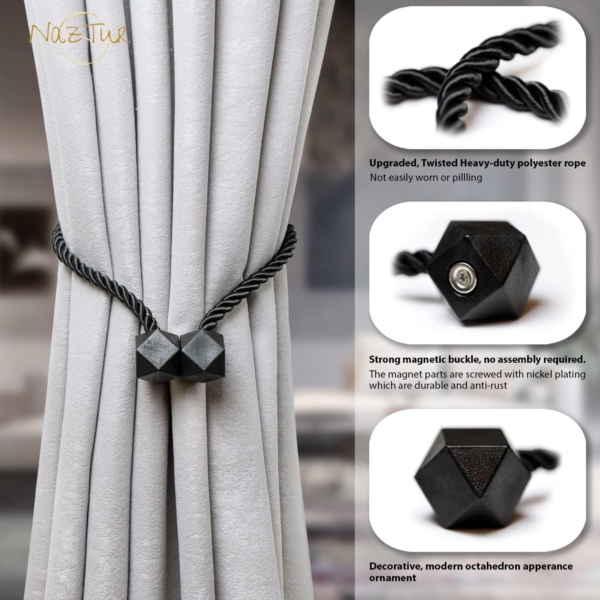 Magnetic Curtain Tiebacks Upgrade Nordic Simple Style Drape Tie Backs - Image 5