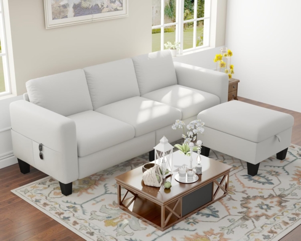 MB_FURNITURE4 Piece Modern Living Room Sofa Set – Beige