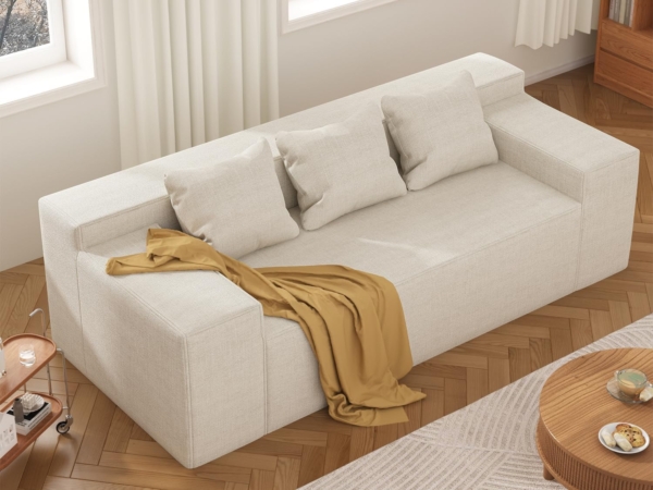MB_FURNITURE 3 Piece Modern Living Room Sofa Set – Brown/Beige - Image 3