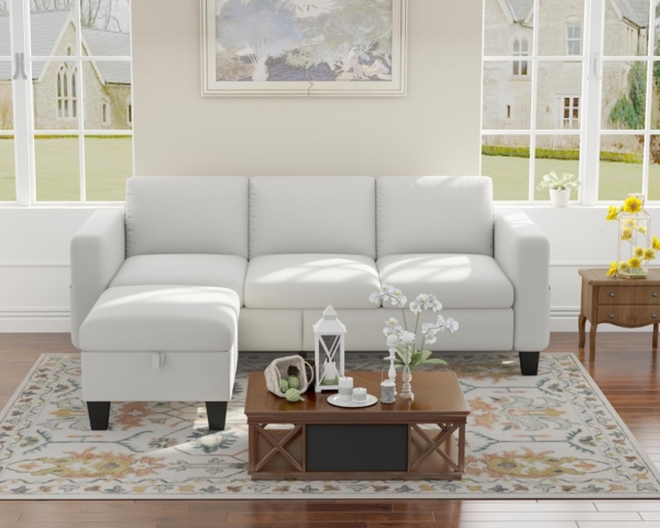 MB_FURNITURE4 Piece Modern Living Room Sofa Set – Beige - Image 3