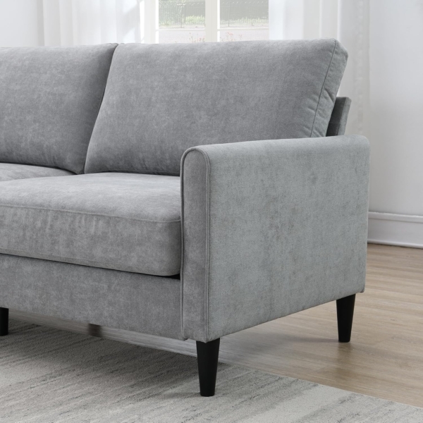 MB_FURNITURE 3 Piece Modern Living Room Sofa Set – Red/Grey - Image 4