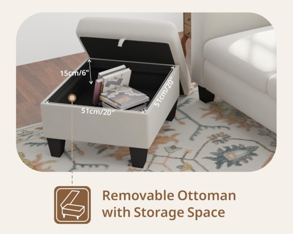 MB_FURNITURE4 Piece Modern Living Room Sofa Set – Beige - Image 4