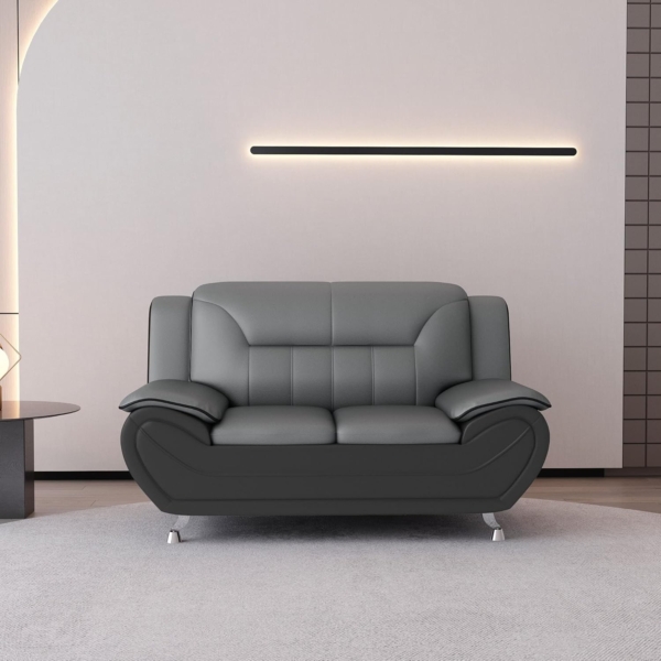 Modern Living Room Sofa Set (4 Piece, Red/Black) - Image 4