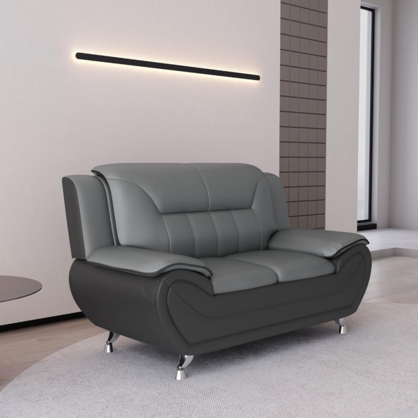 Modern Living Room Sofa Set (4 Piece, Red/Black) - Image 5