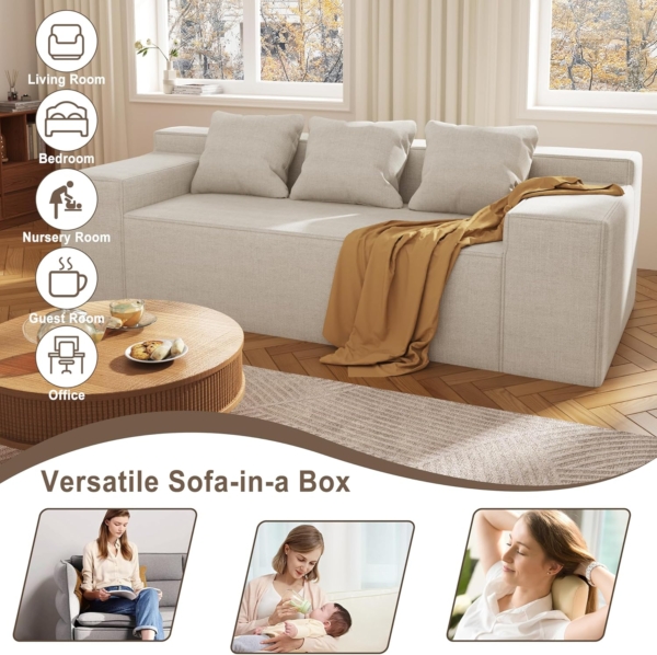 MB_FURNITURE 3 Piece Modern Living Room Sofa Set – Brown/Beige - Image 7