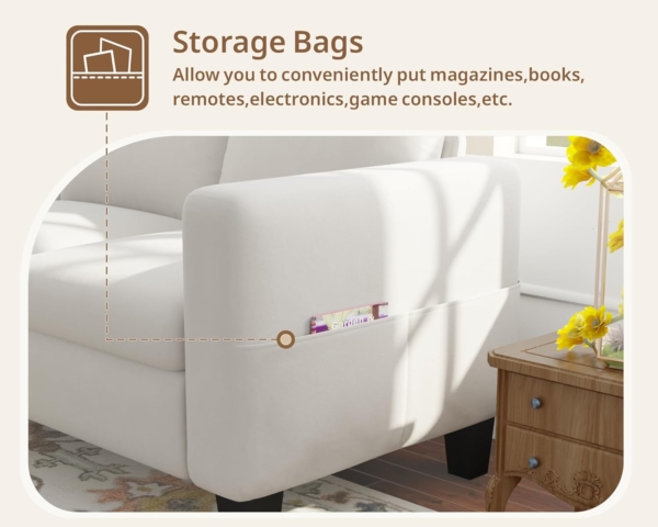 MB_FURNITURE4 Piece Modern Living Room Sofa Set – Beige - Image 7