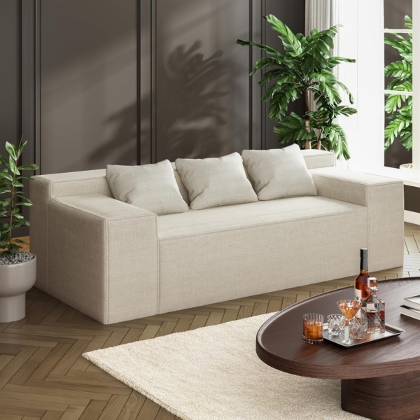 MB_FURNITURE 3 Piece Modern Living Room Sofa Set – Brown/Beige - Image 8